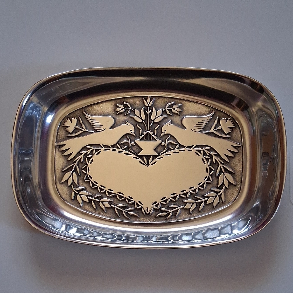 Wilton Armetale Pewter Doves & Heart Tray (#266)